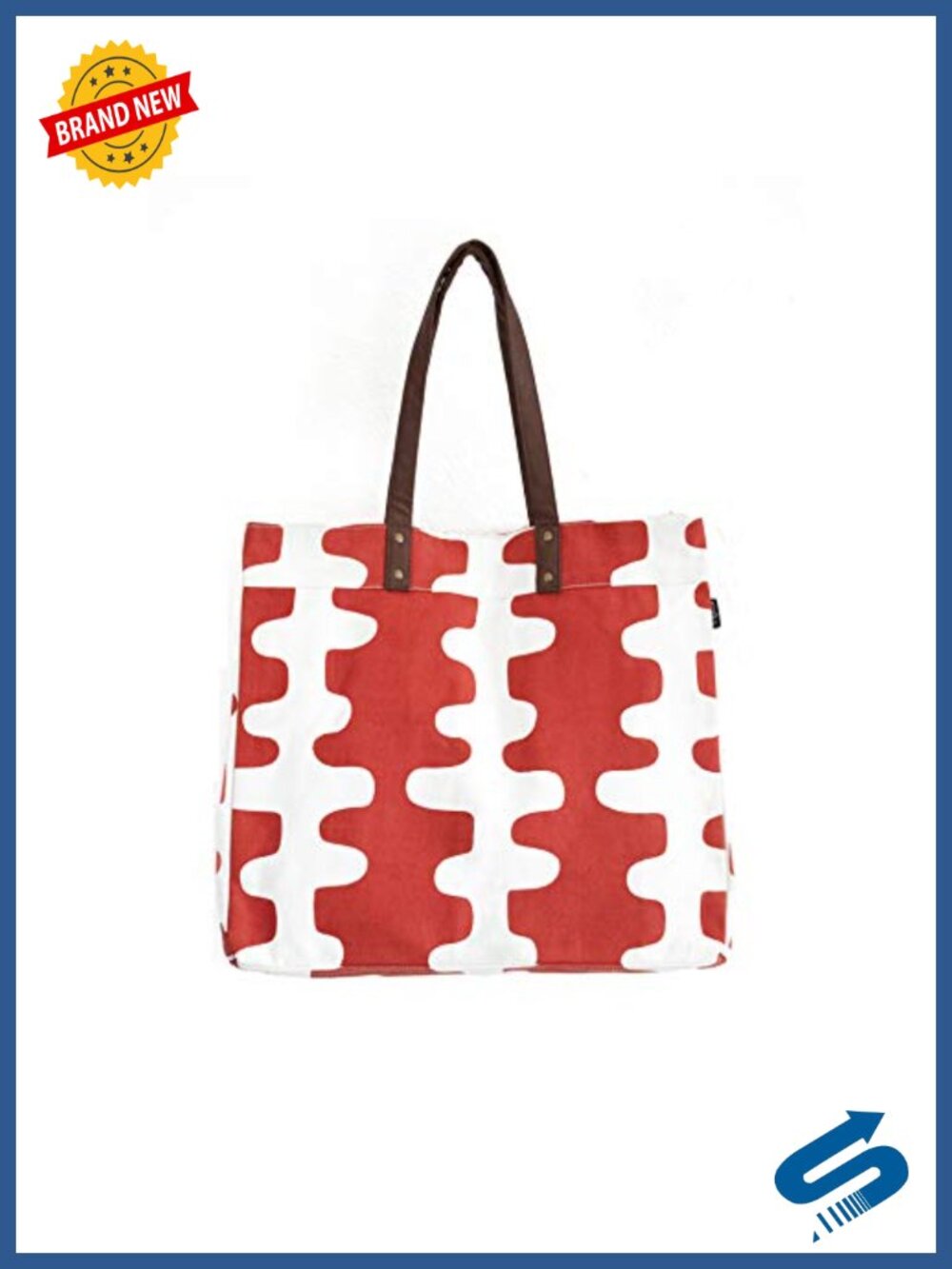 Recycled Canvas Carryall Tote Bag Vegan Leather Handles Large Utility